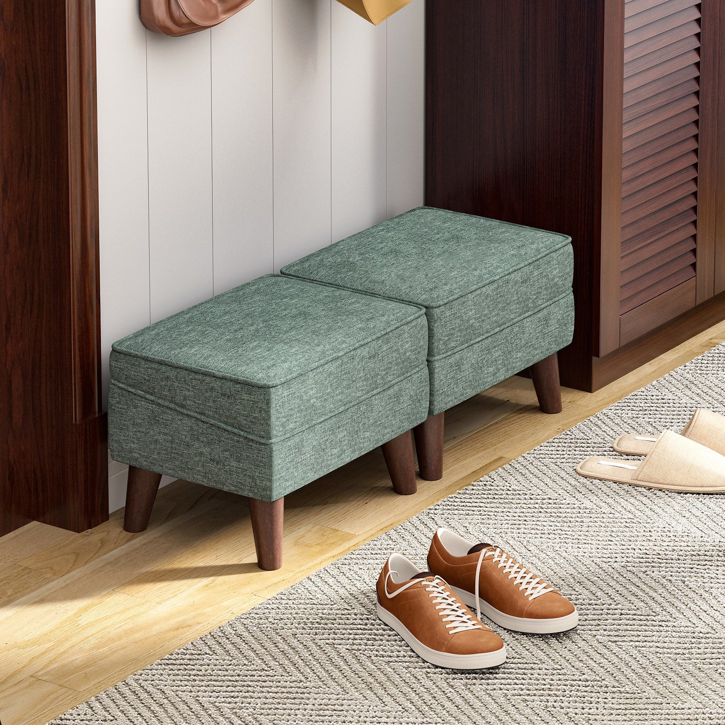 FAGAGA Upholstered Storage Ottoman, Removable Lid Linen Footrest for Bedroom,Office,Living Room, Bench with Hidden Space for Blankets,Books,Toys
