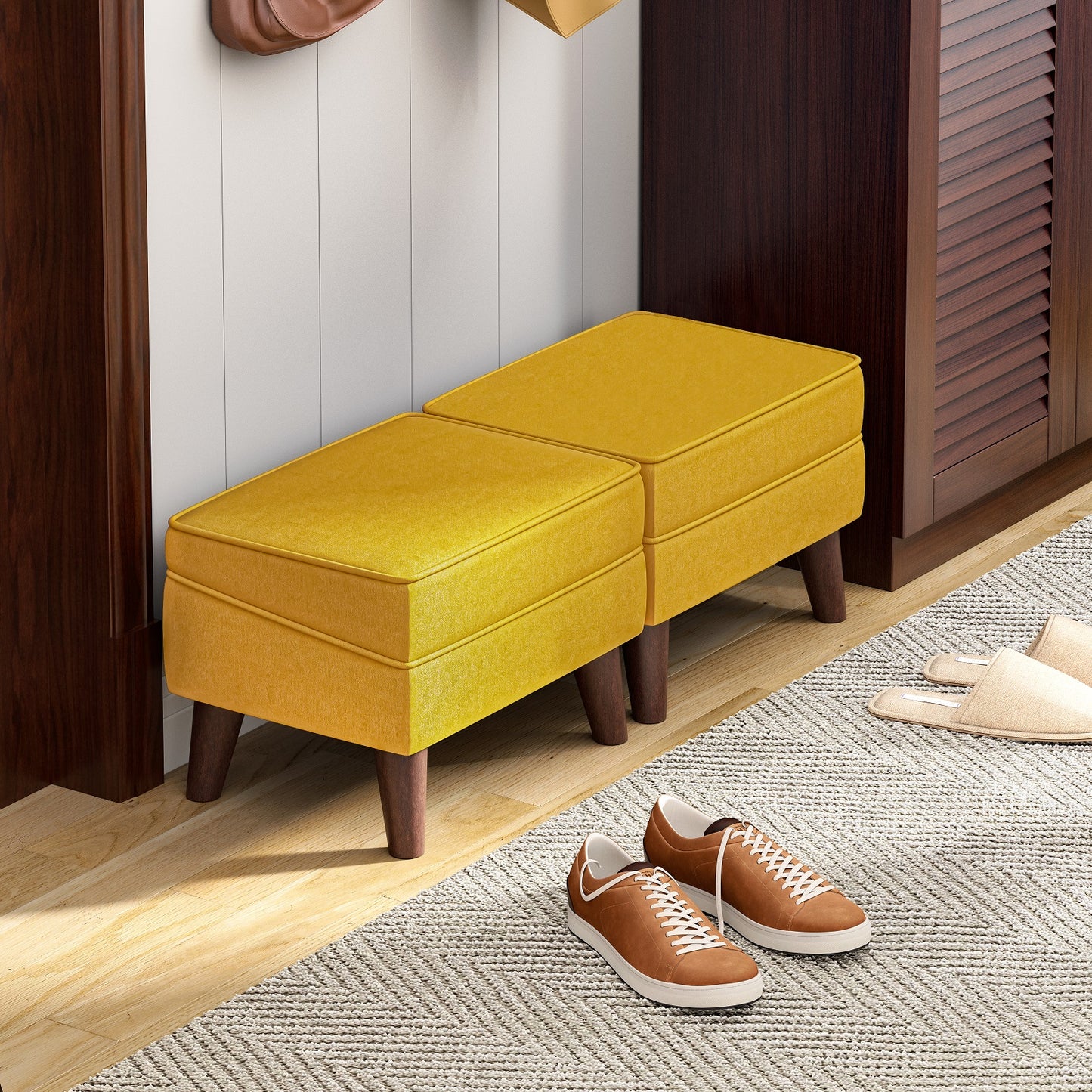 FAGAGA Upholstered Storage Ottoman, Removable Lid Linen Footrest for Bedroom,Office,Living Room, Bench with Hidden Space for Blankets,Books,Toys