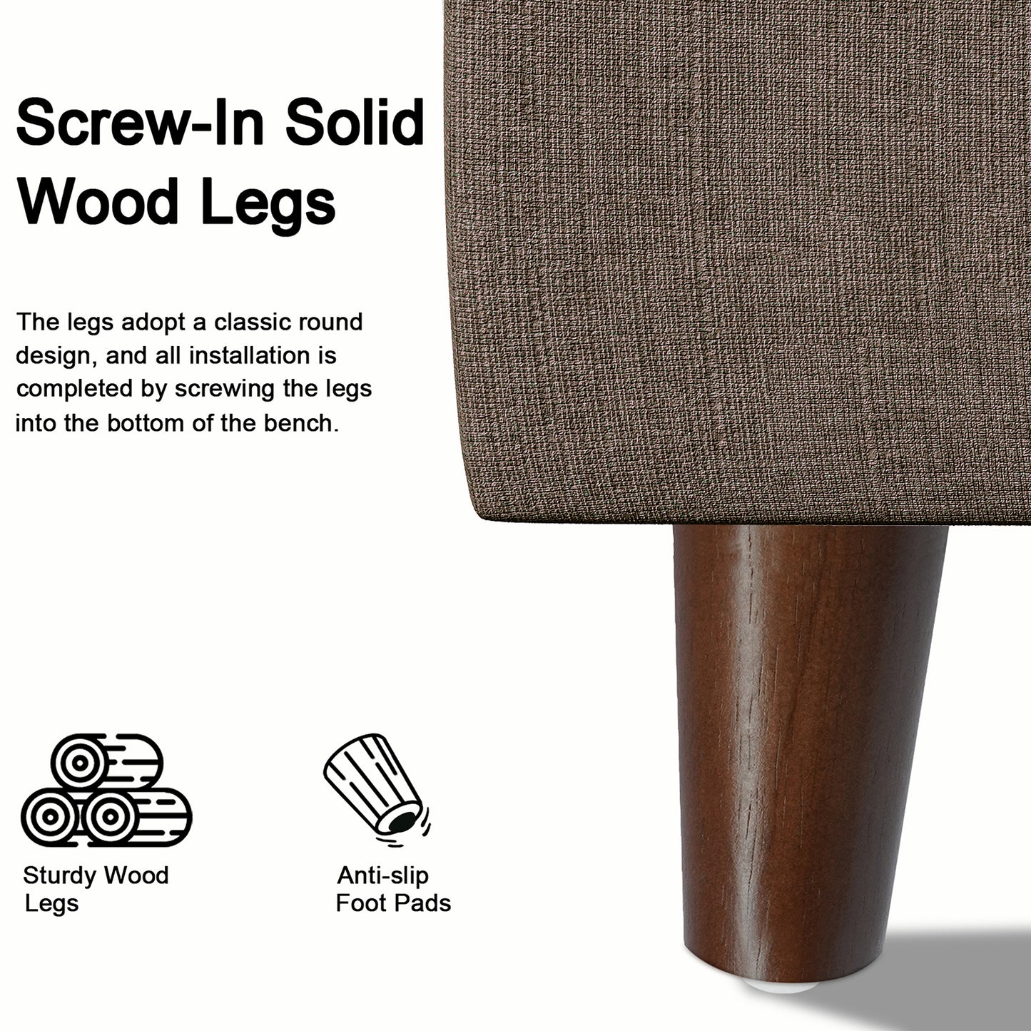 FAGAGA Upholstered Storage Ottoman, Removable Lid Linen Footrest for Bedroom,Office,Living Room, Bench with Hidden Space for Blankets,Books,Toys