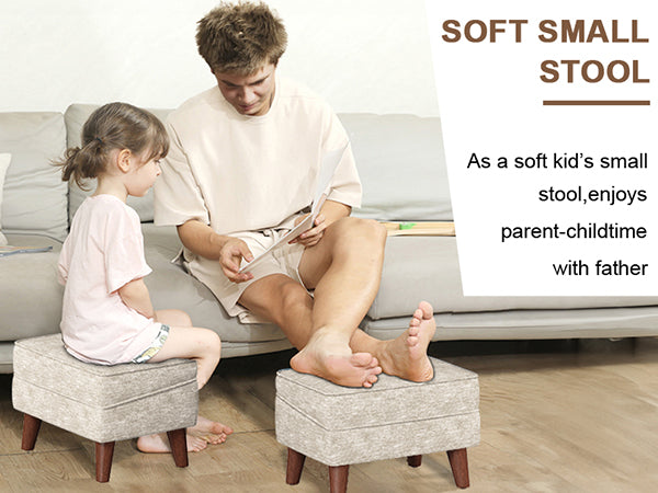 FAGAGA Upholstered Storage Ottoman, Removable Lid Linen Footrest for Bedroom,Office,Living Room, Bench with Hidden Space for Blankets,Books,Toys