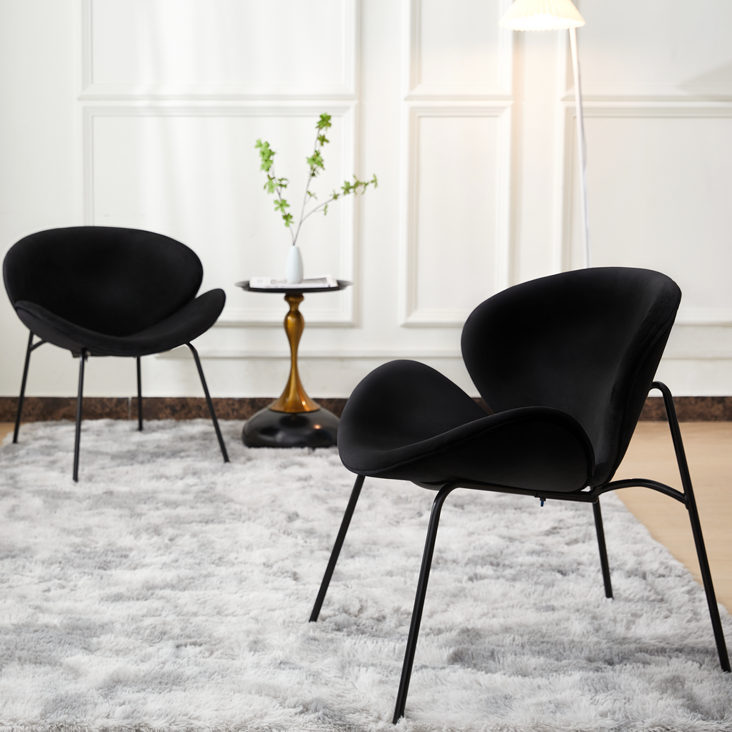 FAGAGA Accent Chair Set of 2 for Living Room, Modern Oversize Armless Chair with Metal Legs for Bedroom Waiting Room, Dining Chair, Accent Chair, Armless Chair