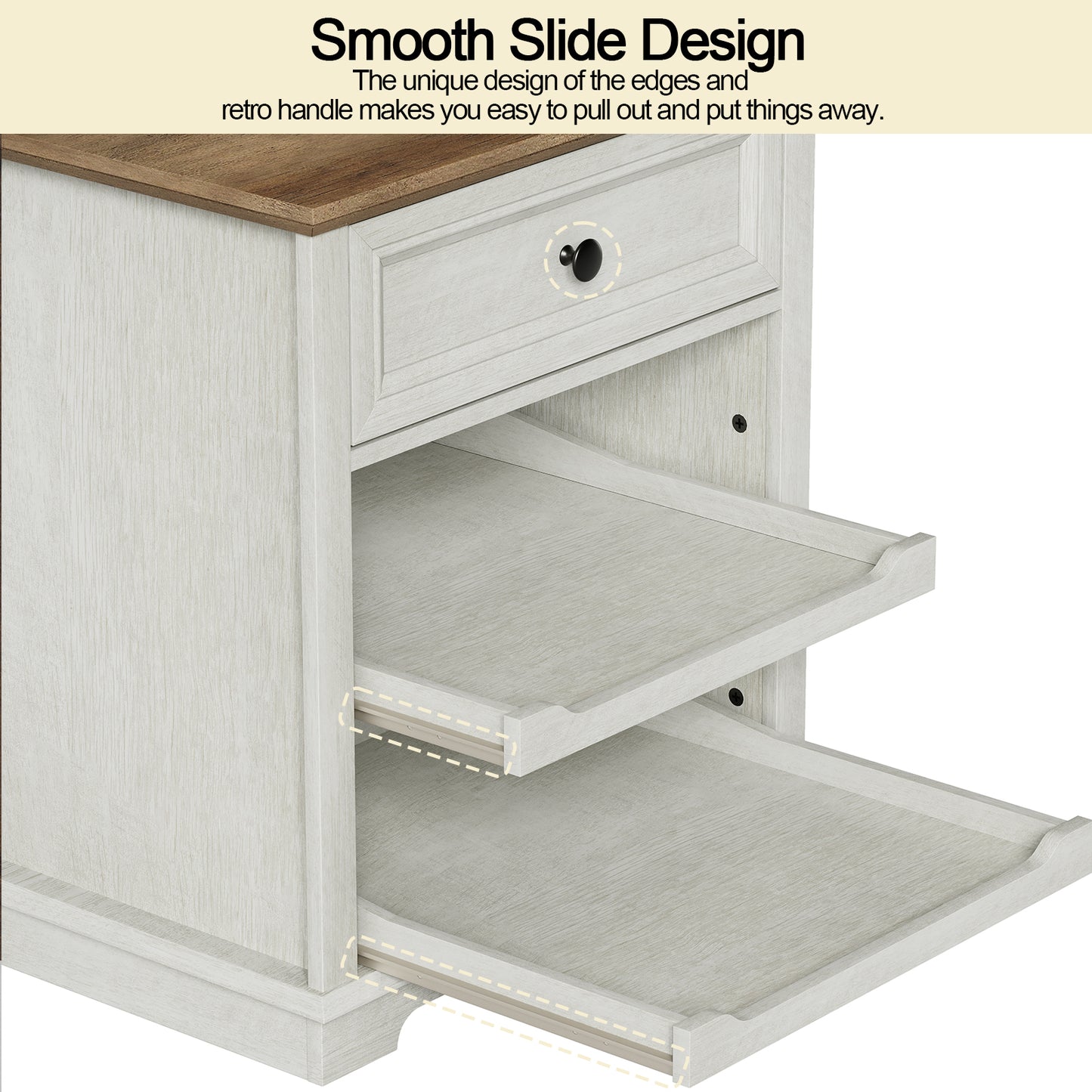 FAGAGA Farmhouse End Table with Charging Station, Side Table with Drawer & Storage Shelf, Nightstand for Living Room Bedroom, Dorm, Office